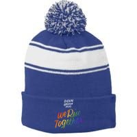 Biden Harris 2020 Joe Kamala Lgbt We Rise Together Equality Meaningful Gift Stripe Pom Pom Beanie