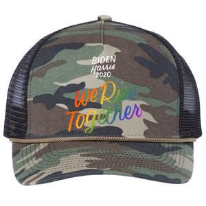 Biden Harris 2020 Joe Kamala Lgbt We Rise Together Equality Meaningful Gift Retro Rope Trucker Hat Cap