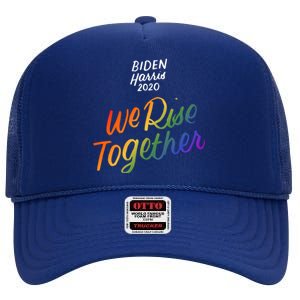 Biden Harris 2020 Joe Kamala Lgbt We Rise Together Equality Meaningful Gift High Crown Mesh Back Trucker Hat