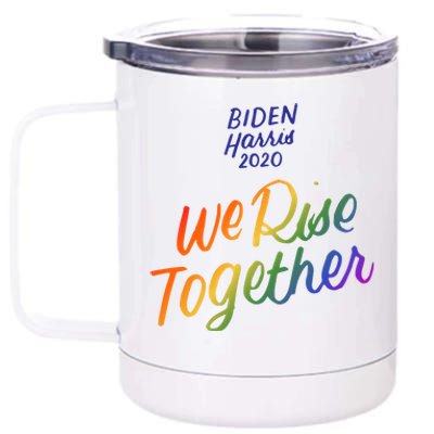 Biden Harris 2020 Joe Kamala Lgbt We Rise Together Equality Gift 12 oz Stainless Steel Tumbler Cup