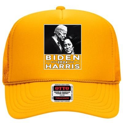 Biden Harris 2024 47th President Election Joe Biden Kamala High Crown Mesh Back Trucker Hat