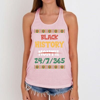 Black History 365 Days Great Gift Women's Knotted Racerback Tank