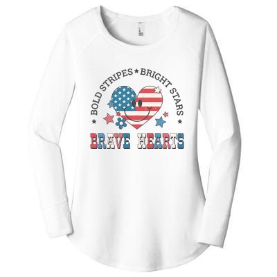 Brave Hearts 4th Of July Women's Perfect Tri Tunic Long Sleeve Shirt