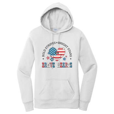 Brave Hearts 4th Of July Women's Pullover Hoodie