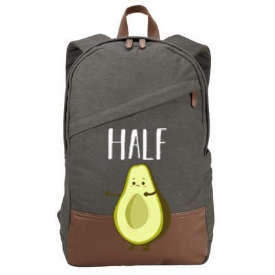 Better Half Avocado Matching Couple Anniversary Wedding Keto Cotton Canvas Backpack