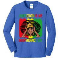 Black History African Juneteenth Is My Independence Melanin Meaningful Gift Kids Long Sleeve Shirt