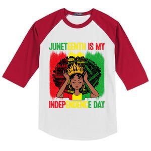 Black History African Juneteenth Is My Independence Melanin Meaningful Gift Kids Colorblock Raglan Jersey