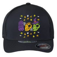 Boo Hands American Sign Language Pride Asl Halloween Flexfit Unipanel Trucker Cap