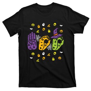 Boo Hands American Sign Language Pride Asl Halloween T-Shirt