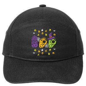 Boo Hands American Sign Language Pride Asl Halloween 7-Panel Snapback Hat