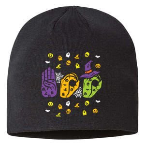 Boo Hands American Sign Language Pride Asl Halloween Sustainable Beanie