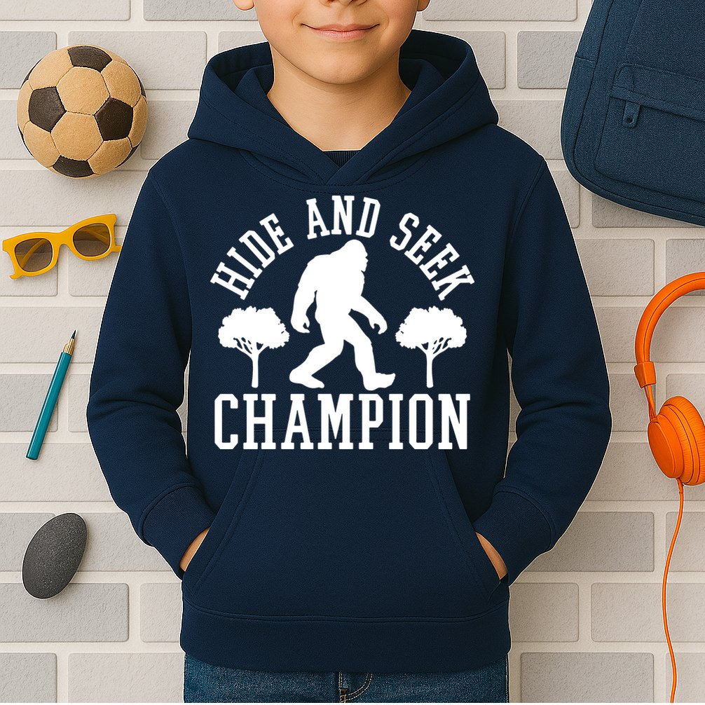 Bigfoot Hide And Seek Champion Kids Hoodie