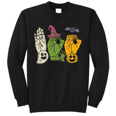 Boo Hands American Sign Language Pride Asl Halloween Witch Sweatshirt