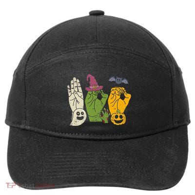 Boo Hands American Sign Language Pride Asl Halloween Witch 7-Panel Snapback Hat