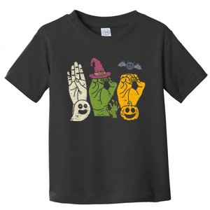 Boo Hands American Sign Language Pride Asl Halloween Witch Toddler T-Shirt