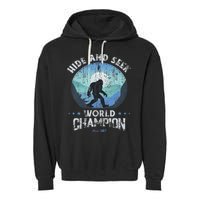 Bigfoo Hide And Seek, Bigfoot Hide And Seek Champion Garment-Dyed Fleece Hoodie