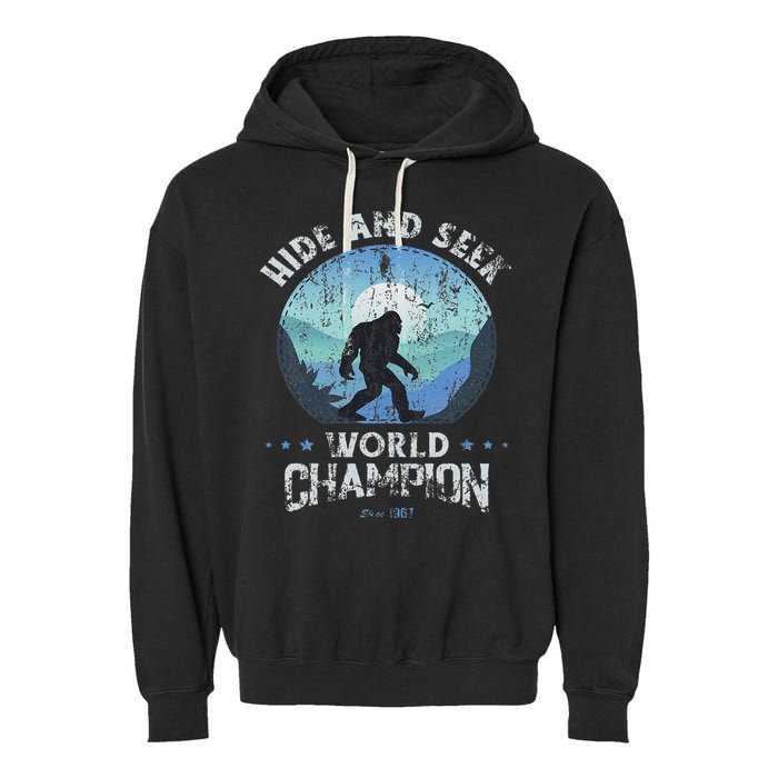 Bigfoo Hide And Seek, Bigfoot Hide And Seek Champion Garment-Dyed Fleece Hoodie