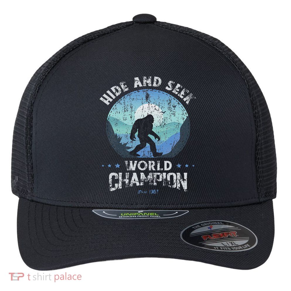 Bigfoo Hide And Seek, Bigfoot Hide And Seek Champion Flexfit Unipanel Trucker Cap