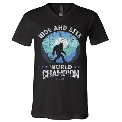 Bigfoo Hide And Seek, Bigfoot Hide And Seek Champion V-Neck T-Shirt