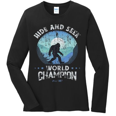 Bigfoo Hide And Seek, Bigfoot Hide And Seek Champion Ladies Long Sleeve Shirt