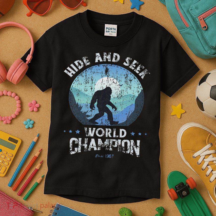Bigfoo Hide And Seek, Bigfoot Hide And Seek Champion Kids T-Shirt