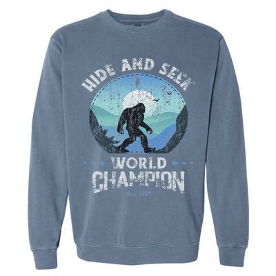 Bigfoo Hide And Seek, Bigfoot Hide And Seek Champion Garment-Dyed Sweatshirt