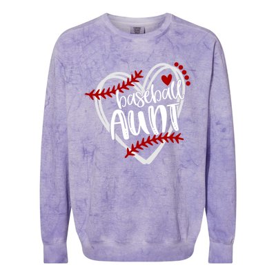 Baseball Heart Aun Auntie Gift Trendy Gift Colorblast Crewneck Sweatshirt