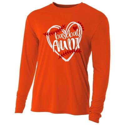 Baseball Heart Aun Auntie Gift Trendy Gift Cooling Performance Long Sleeve Crew