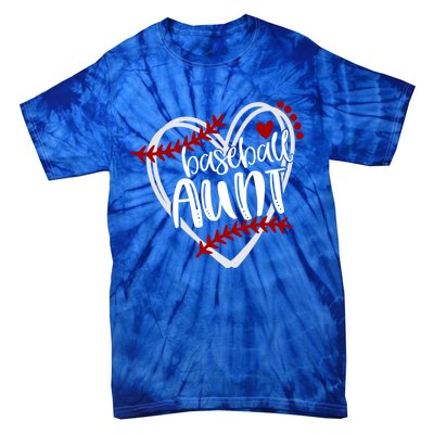 Baseball Heart Aun Auntie Gift Trendy Gift Tie-Dye T-Shirt