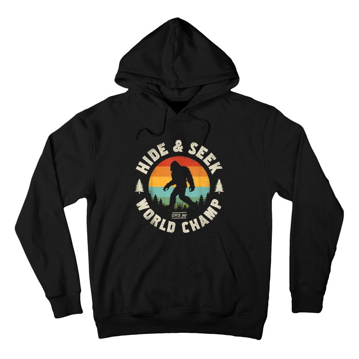 Bigfoot Hide And Seek World Champion Sasquatch Retro Vintage Hoodie