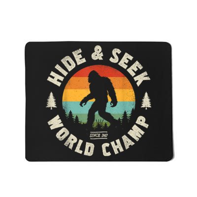 Bigfoot Hide And Seek World Champion Sasquatch Retro Vintage Mousepad