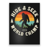 Bigfoot Hide And Seek World Champion Sasquatch Retro Vintage Poster