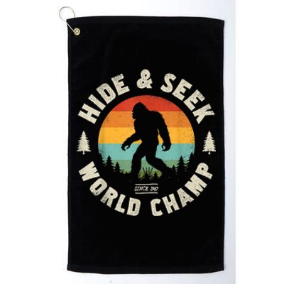 Bigfoot Hide And Seek World Champion Sasquatch Retro Vintage Platinum Collection Golf Towel