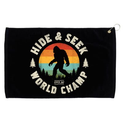 Bigfoot Hide And Seek World Champion Sasquatch Retro Vintage Grommeted Golf Towel