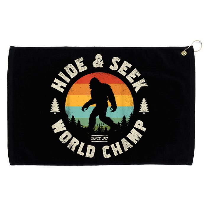 Bigfoot Hide And Seek World Champion Sasquatch Retro Vintage Grommeted Golf Towel