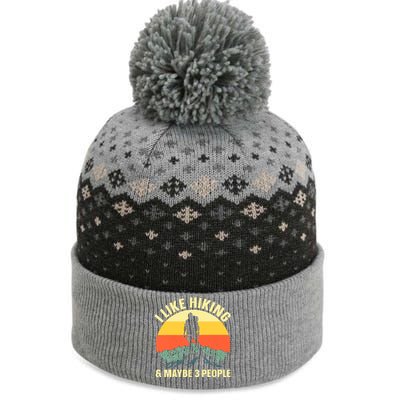 Best Hiking Art Mountaineer Hike Gear Vintage Hiking Gift The Baniff Cuffed Pom Beanie