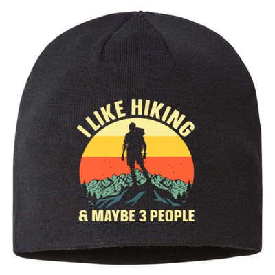 Best Hiking Art Mountaineer Hike Gear Vintage Hiking Gift Sustainable Beanie