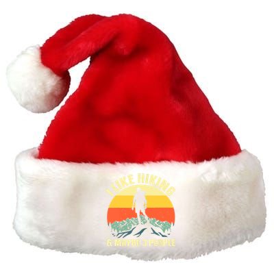 Best Hiking Art Mountaineer Hike Gear Vintage Hiking Gift Premium Christmas Santa Hat