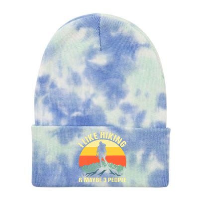 Best Hiking Art Mountaineer Hike Gear Vintage Hiking Gift Tie Dye 12in Knit Beanie