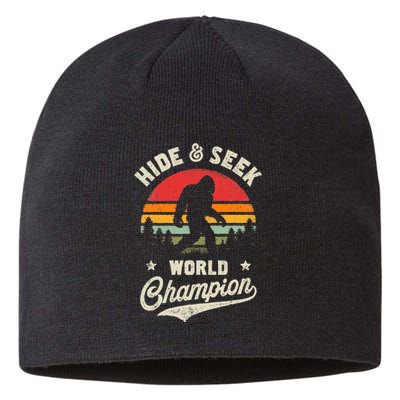 Bigfoot Hide And Seek World Champion Sasquatch Retro Vintage Sustainable Beanie