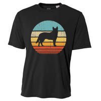 Blue Heeler Australian Cattle Dog Retro Vintage 70s Sunset Cooling Performance Crew T-Shirt