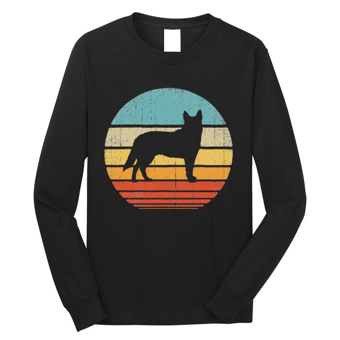 Blue Heeler Australian Cattle Dog Retro Vintage 70s Sunset Long Sleeve Shirt