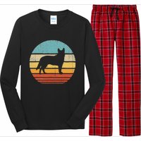 Blue Heeler Australian Cattle Dog Retro Vintage 70s Sunset Long Sleeve Pajama Set