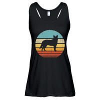 Blue Heeler Australian Cattle Dog Retro Vintage 70s Sunset Ladies Essential Flowy Tank