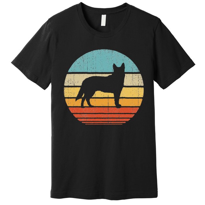 Blue Heeler Australian Cattle Dog Retro Vintage 70s Sunset Premium T-Shirt