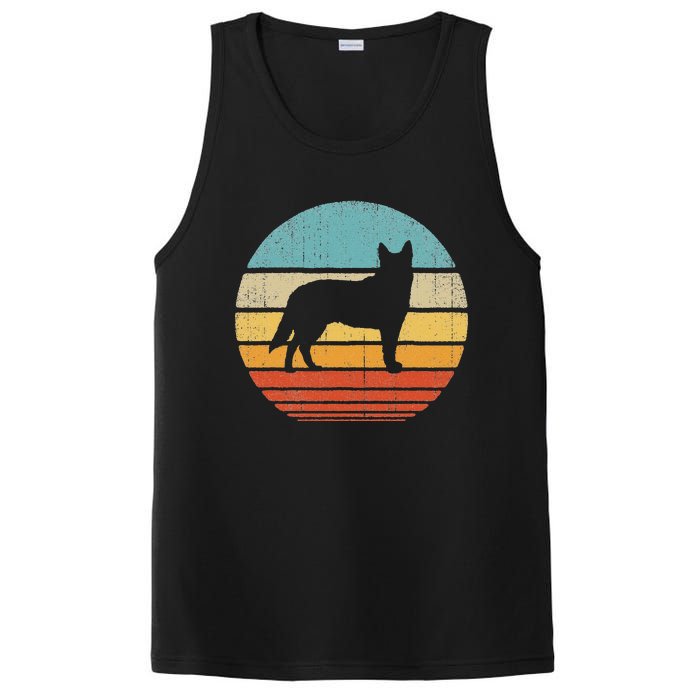 Blue Heeler Australian Cattle Dog Retro Vintage 70s Sunset PosiCharge Competitor Tank