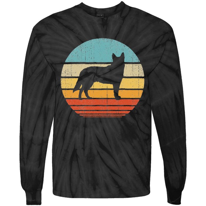 Blue Heeler Australian Cattle Dog Retro Vintage 70s Sunset Tie-Dye Long Sleeve Shirt