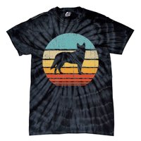 Blue Heeler Australian Cattle Dog Retro Vintage 70s Sunset Tie-Dye T-Shirt