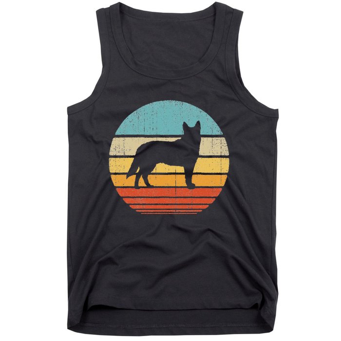 Blue Heeler Australian Cattle Dog Retro Vintage 70s Sunset Tank Top