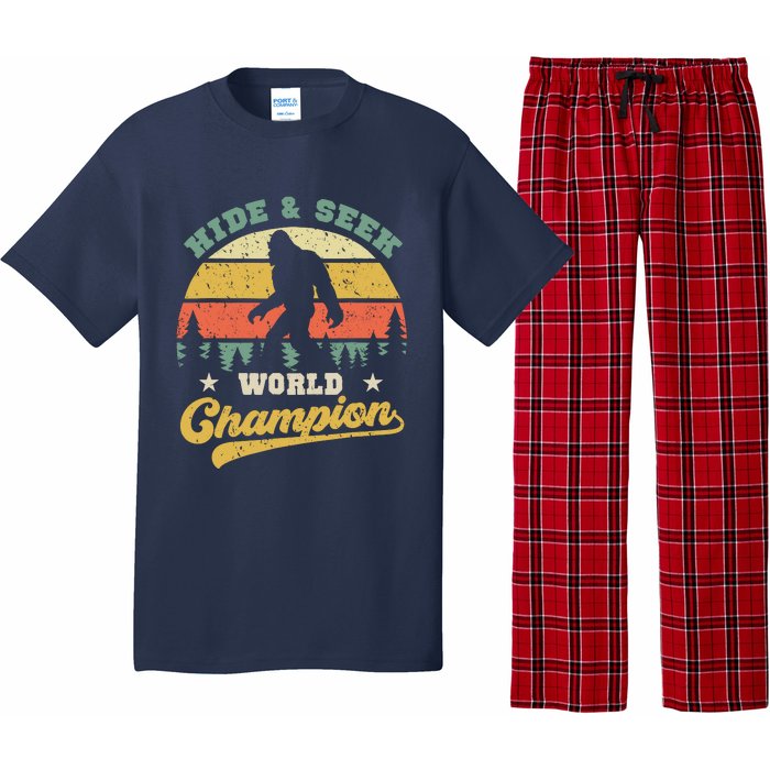 Bigfoot Hide And Seek World Champion Sasquatch Retro Vintage Pajama Set